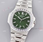 3k Factory Patek Philippe Nautilus 5711 Green Face Diamond Bezel Super Clone Watch 40mm
